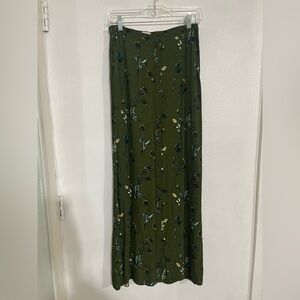 Hinge SX Maxi skirt green print Boho, hobo festival